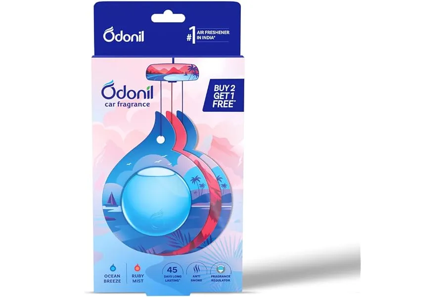 Odonil Car Fragrance 2+1 Mix Perfume - Long Lasting (upto 45 day) Car Air Freshener | Hanging C — Linkbiz SmartDeal's