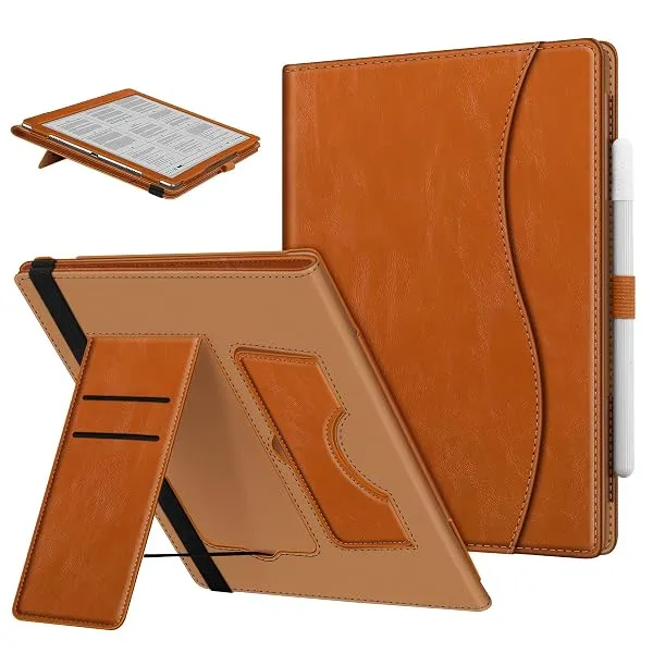 Fintie Stand Case for 10.3" Onyx Boox Tablet Go 10.3 ePaper E Ink (2024 Released), Premium PU Leather Foldable Stand Cover Auto Wake/Sleep with Pen Holder and Card Slot, Brown — Linkbiz SmartDeal's