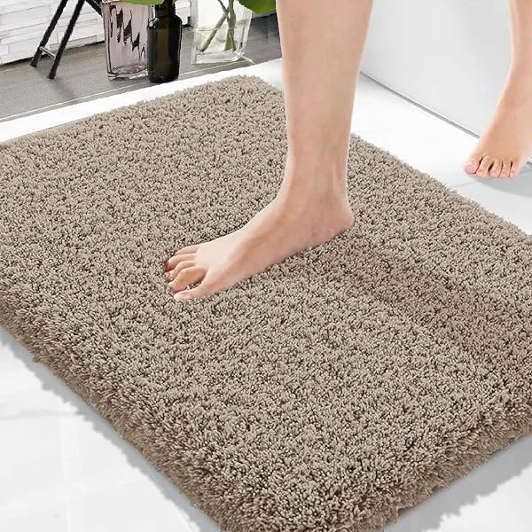 Amazon Brand - Solimo Premium Anti-Slip Microfibre Bathmat - 60cm x 40cm, Light Taupe — Linkbiz SmartDeal's