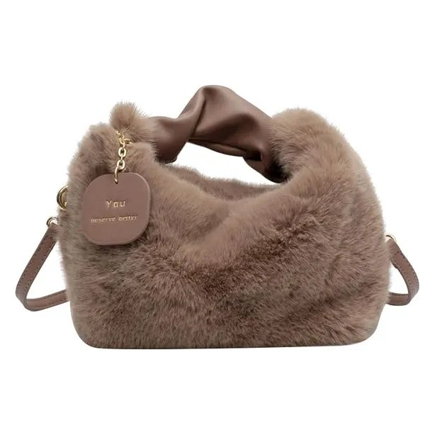 SANTORINI Sling Bag for Women with Fur | Detachable Strap, Single Zippered Compartment,Girls Handbag with Strap — Linkbiz SmartDeal's