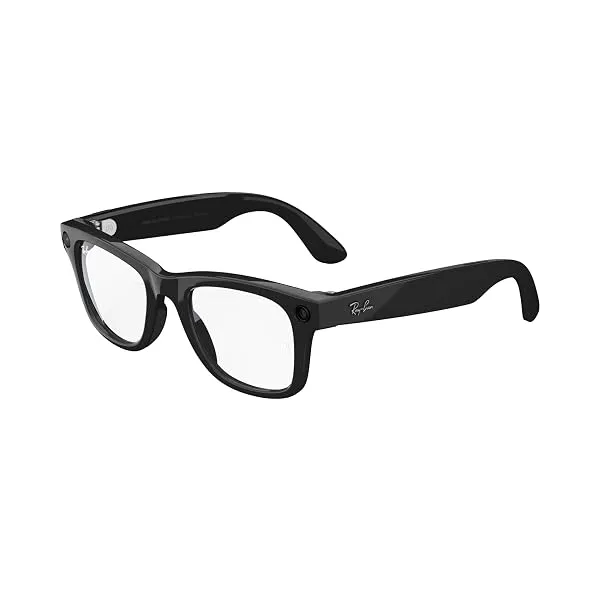 Ray-Ban Meta (Gen 1), Wayfarer, Large Shiny Black | Smart AI Glasses for Men, Women. 12 MP Ultra-Wide Camera, Open-Ear Speakers for Audio, Video Recording and Bluetooth. Clear Lens — Linkbiz SmartDeal's