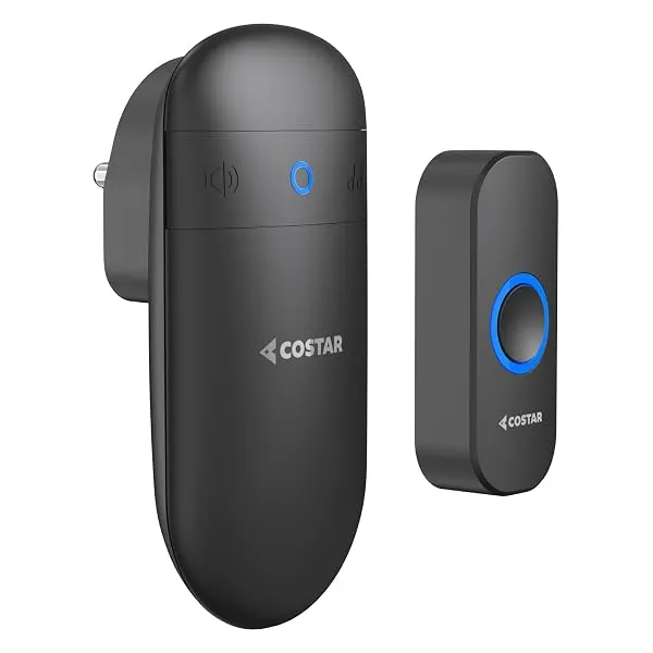 COSTAR Wireless Door Bell Kits Chime for Home Office with LED Light 300 Meter 1000 Feet Operating Range 32 Ringtones 5 Levels Volume, 1 Receiver and 1 Push Button IP44 Waterproof ( — Linkbiz SmartDeal's