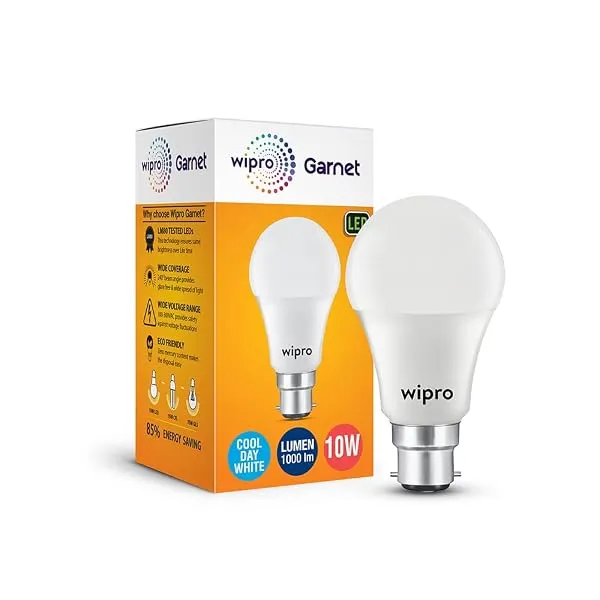 wipro Garnet 10W B22 LED Bulb, Coolwhite (Pack of 1) — Linkbiz SmartDeal's