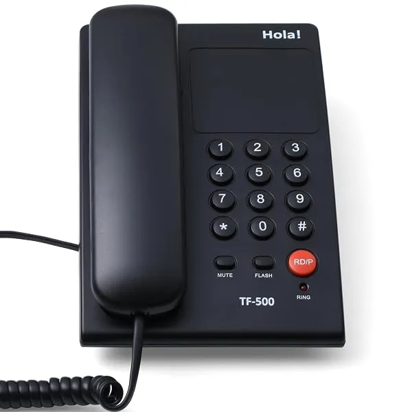 Hola ! TF-500 Basic Corded Landline Phone for intercom and EPABX Desk & Wall Mountable, Mute/Pause/Flash/Redial Function (Made in India) — Linkbiz SmartDeal's