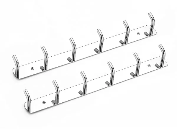 iSTAR Stainless Steel 6 Pin Bathroom Cloth Hooks Hanger Door Bathroom Robe Hooks Rail for Hanging Keys,Clothes,Towel Steel Hook (Silver) (Pack of 2) — Linkbiz SmartDeal's