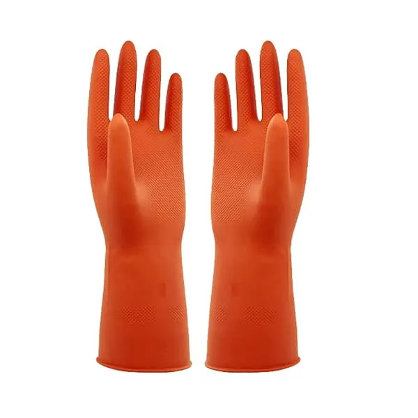 Robustt Heavy Duty Rubber Hand gloves (1 Pair) for Dishwashing, gardening, kitchen cleaning — Linkbiz SmartDeal's