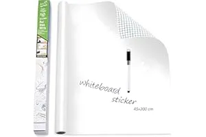 YAJNAS 45x200 CM Whiteboard Sticker for Kids, Home, School & Office, Self-Adhesive Removable, W — Linkbiz SmartDeal's