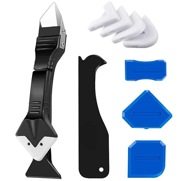 Silicone Caulking Tool Kit 9pcs – Caulk Remover & Scraper | 5-in-1 Sealant Tool for Bathroom, Kitchen, Sink, Window & Tile Joints | Grout Remover (Multicolor) — Linkbiz SmartDeal's