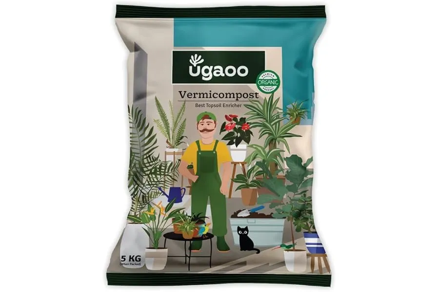 Ugaoo Organic Vermicompost for Plants 5 Kg | Pure Earthworm Compost Manure Rich in NPK & Micron — Linkbiz SmartDeal's