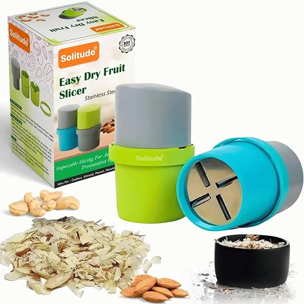 Solitude Dry Fruit Cutter, Slicer, Grinder, Chocolate Cutter and Butter Slicer with 3 in 1 Blade Kitchen Tools, Gadgets for Almonds, Cashews etc (Stainless Steel, 1 Piece) — Linkbiz SmartDeal's