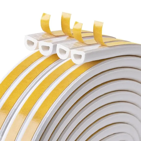 CloudBuyer Weather Stripping For Door,Insulation Weatherproof Doors And Windows Soundproofing Seal Strip,Collision Avoidance Rubber Self-Adhesive Weatherstrip,2 Pack,Total 33Feet L — Linkbiz SmartDeal's