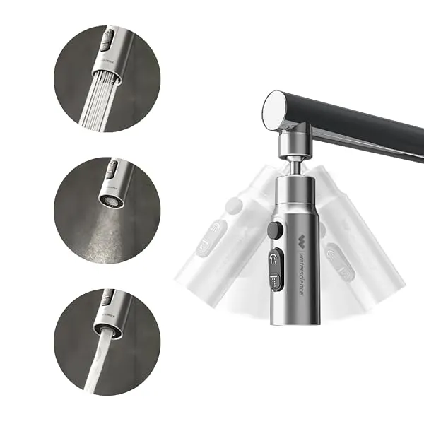 WaterScience Tap Extender for Kitchen Sink - Compact | Upto 70% Water Saving | 360 Degree Rotation, 35 x 35 x 80 Millimeters — Linkbiz SmartDeal's