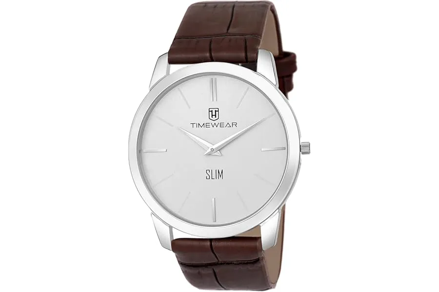 TIMEWEAR Analog Slim Two Hands Leather Strap Watches for Men — Linkbiz SmartDeal's