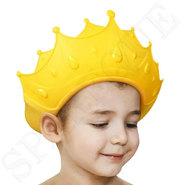 SPAREQUE Baby bath Shower Cap,Bath Visor hat for Eye and Ear wash Protection,Adjustable Silicone Bathing Crown Waterproof Shampoo hat for Washing Hair, Shower Bathing Protection Ba — Linkbiz SmartDeal's