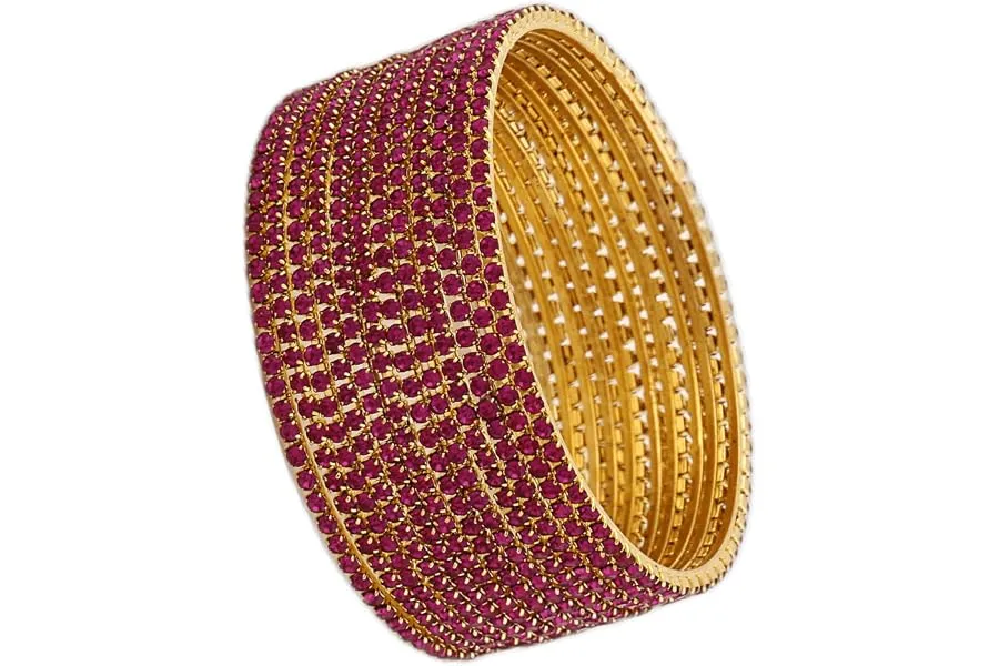 Shining Diva Fashion Set of 12 Latest Traditional Design Gold Plated Stone Bangle for Women — Linkbiz SmartDeal's