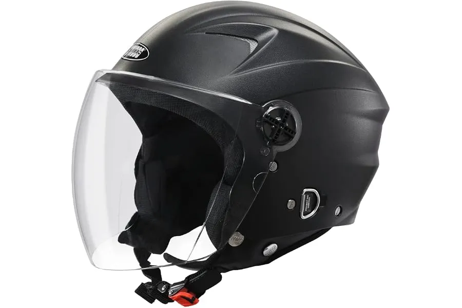 STUDDS | RAY ISI Certified Open FACE Helmet | for Men and Women with D - Ring Lock (Black-M) — Linkbiz SmartDeal's