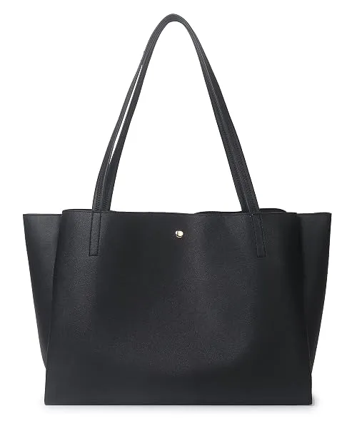 Pure Vegan Leather Tote Bag for Women, Fully Embossed, Handbag, Shoulder Bag, Black — Linkbiz SmartDeal's