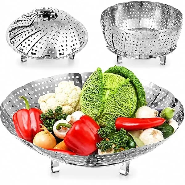 Jig-Tik Vegetable Steamer Basket, Premium Stainless Steel Veggie Steamer Basket - Folding Expandable Steamers to Fits Various Size Pot (5.5 Inch to 10.5 Inch) — Linkbiz SmartDeal's