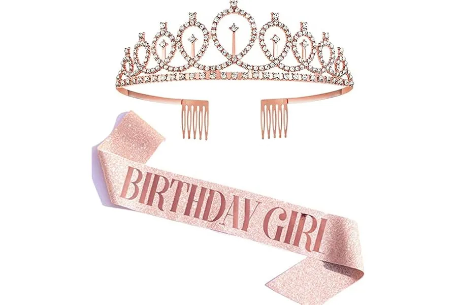 Shining Diva Fashion Latest Stylish Birthday Sash and Crown - Pack of 2 Pcs | Birthday Queen Cr — Linkbiz SmartDeal's