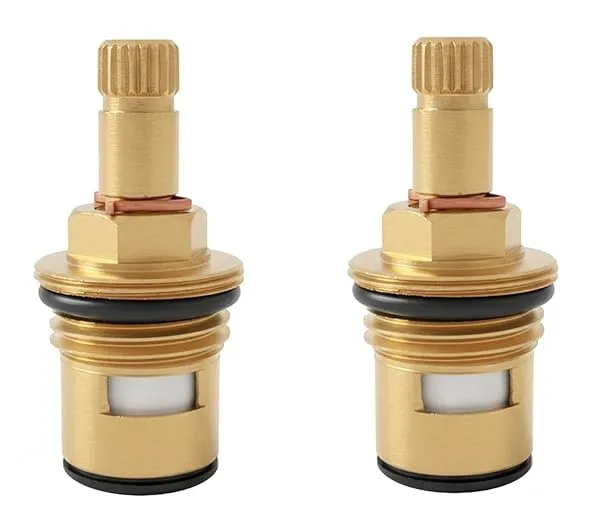 JAGGER JAG385 Brass Ceramic Disc Cartridge Quarter Turn 1/2 Inch, Hot and Cold Bathroom Kitchen Tap Faucet Valve, Spindle For Water Tap (UNIVERSAL, 2) — Linkbiz SmartDeal's