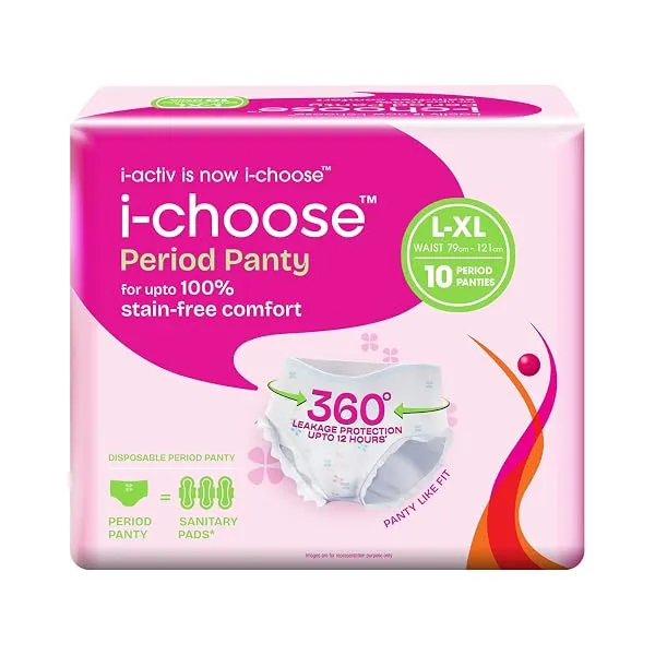 i-activ/i-choose Period Panty for Girls & Women | L-XL | 10's Pack | Disposable Period Panties for Women for Heavy Flow Periods | Maternity Pads after Delivery | 360 Degree Protect — Linkbiz SmartDeal's