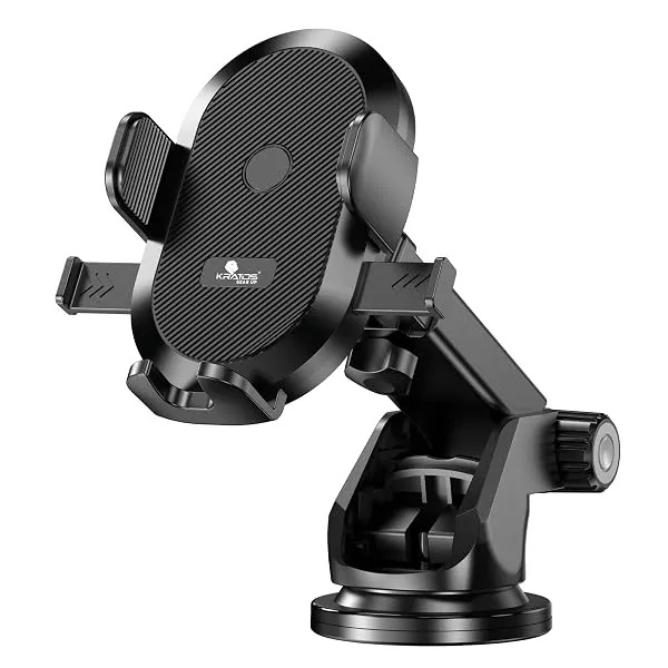 Kratos Grip X2 car Mobile Holder for Dashboard with 360 Degree Rotation Phone Holder in car with Quick Release Button, Strong Suction Cup Mount for Windshield & Dashboard, Mobile H — Linkbiz SmartDeal's