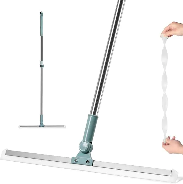 Silicone Floor Wiper – Heavy-Duty Magic Broom & Squeegee with Stainless Steel Extendable Handle | Multipurpose Cleaner for Bathroom, Kitchen, Tiles, Windows | Pack of 1 (Multi Colo — Linkbiz SmartDeal's