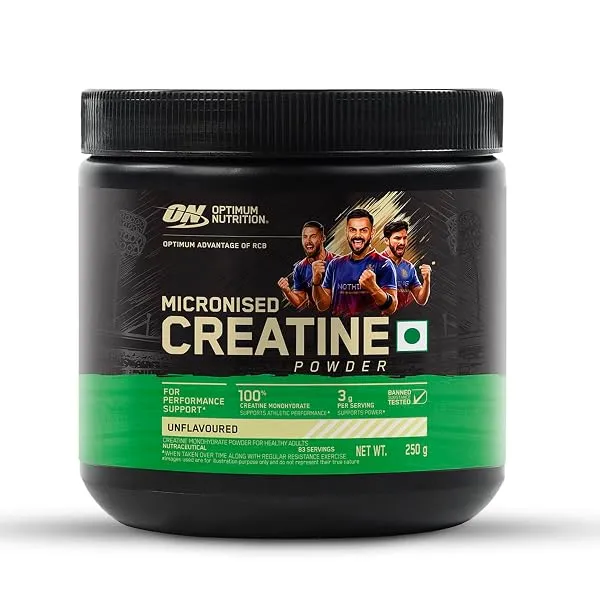 RCB Limited Edition Optimum Nutrition (ON) Micronized Creatine Powder – 250 g, 83 Serves, 3g of 100% Creatine Monohydrate per serve, Supports Athletic Performance & Power, Unflavor — Linkbiz SmartDeal's