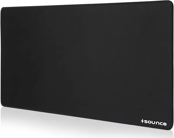 Sounce Mouse Pad Mercerized Surface Anti-fray Edges and Anti-Slip Rubber Base Gaming Mouse Pad a Laptop Desk Mat with Smooth Mouse Control Dimensions 900L x 400B x 2H mm (Black) — Linkbiz SmartDeal's