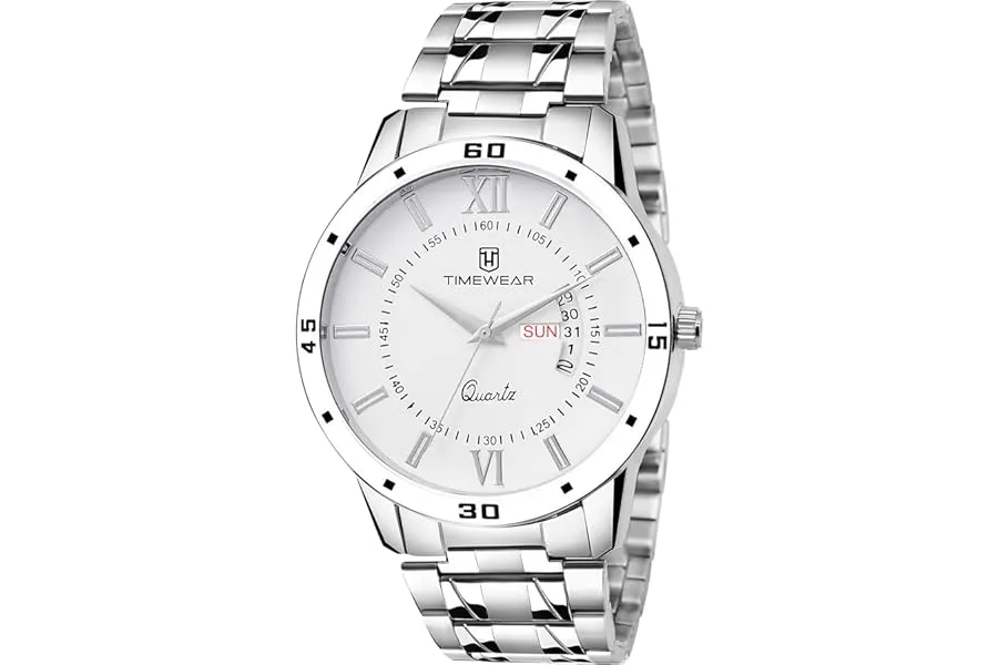 TIMEWEAR Analog Day Date Functioning Stainless Steel Chain Watch for Men — Linkbiz SmartDeal's