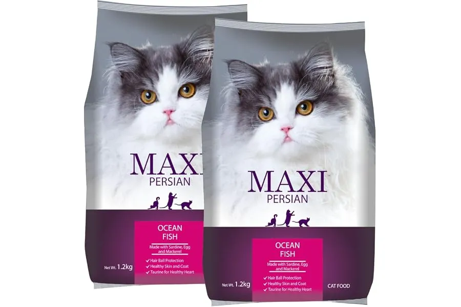 Maxi Persian Adult Dry Cat Food 2.4kg (1.2kg + 1.2kg) | Ocean Fish Flavour | Suitable for All L — Linkbiz SmartDeal's