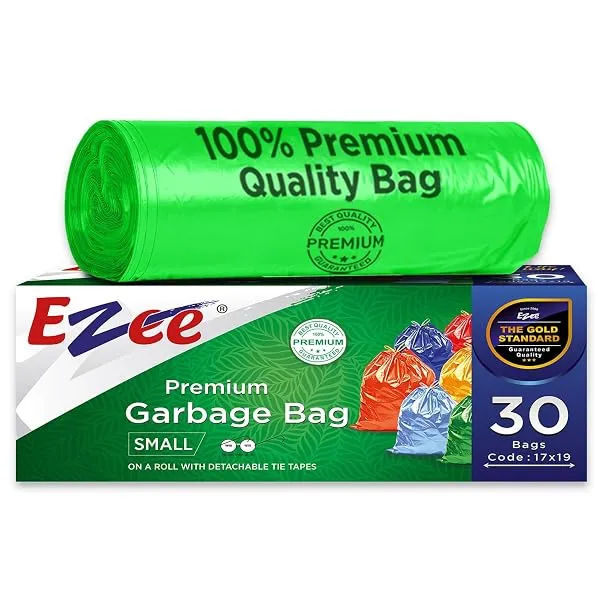 Ezee Plastic Disposable Garbage Bags, Green, Small, 30 Bags — Linkbiz SmartDeal's