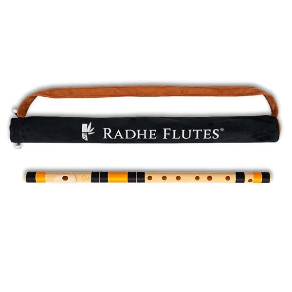 Radhe Flutes | PVC Fiber | C Natural | Right Handed | Black & Orange Threads | Assorted Colours for Velvet Cover + Complete Flute Beginners Online Course In Hindi and English — Linkbiz SmartDeal's