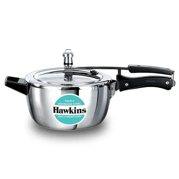 Hawkins 3.5 Litre Triply Stainless Steel Pressure Cooker, Inner Lid Cooker, Silver (HSST35) — Linkbiz SmartDeal's