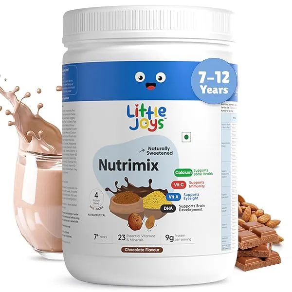 Little Joys Chocolate Nutrimix (7-12 Years) 350g | Sweetened with Jaggery & Dates | 9g Protein | Supports Immunity, Energy & Brain Health | Ragi, Bajra, Almonds | Chocolate Nutriti — Linkbiz SmartDeal's