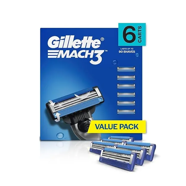 Gillette Men Mach 3 Shaving Blades- Pack of 6 (Cartridges). — Linkbiz SmartDeal's