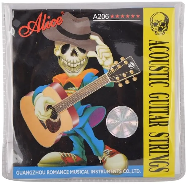 ALICE A206 Acoustic Guitar String Set, Staninless Steel Plain String, Copper Alloy Winding, (Phosphor Bronze Color) Anti-Rust Coating — Linkbiz SmartDeal's