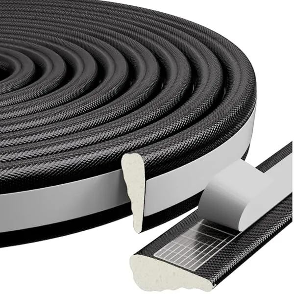 HASTHIP® 196" Wedge Foam Window Weather Stripping Adhesive Gap Filler Seal | 5m Adhesive Window Gap Filler Strip Door Seal Strip Sound Proofing Rubber Frame Insulation Tape, Black — Linkbiz SmartDeal's