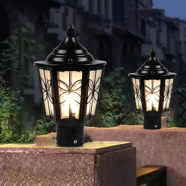 DarkVision Outdoor Gate Light Energy Efficient Waterproof Decorative Exterior Fixture for Garden Pillars, Entry Gates, Patios, Driveway, Porch and Fence Posts (Pack of 2) (Without — Linkbiz SmartDeal's