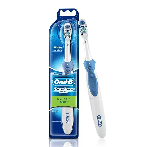 Oral B Cross Action AA Battery Electric Toothbrush for Adults, 90 Day Battery, 2 Year Warranty by Oral-B, IPX7 Water Resistant, Soft Crisscross Bristles (Blue, 1) — Linkbiz SmartDeal's