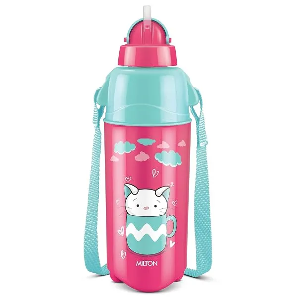 MILTON Kool Trendy 500 Plastic Insulated Water Bottle with Straw for Kids, 490 ml, Cherry Pink School, Picnic, Sipper, Leak Proof, BPA Free, Food Grade, Easy to Carry (Pack of 1) — Linkbiz SmartDeal's