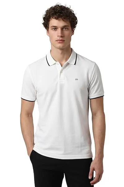 Peter England Men's Snug Fit Solid Polo T-Shirt with Coloured Collar Tipping| Cotton Rich| Premium Pique Weave — Linkbiz SmartDeal's