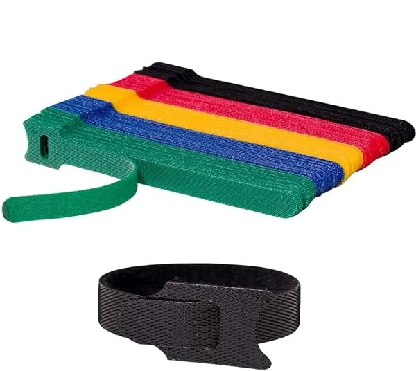 INOVERA 50 Pieces Cable Organizer Hook & Loop Tape - Wire/Cord Holder Management Strap - Reusable Hook & Loop Ties for PC, TV, Desk, WFH Accessories - Multi colour — Linkbiz SmartDeal's