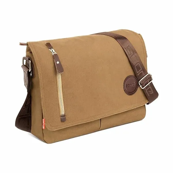 Storite Canvas Sling Crossbody Bag for Men & Women, Light Brown | Durable Canvas, Zipper Pockets, Adjustable Shoulder Strap, Lightweight, Travel, Office, Business, Everyday Use — Linkbiz SmartDeal's