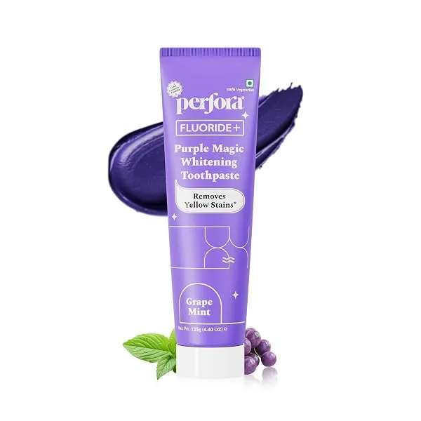 Perfora Purple Whitening Toothpaste-125g | Purple Toothpaste For Teeth Whitening | Teeth Stain Remover | Enamel Safe & Effective Teeth Whitener Oral care | Grape Mint — Linkbiz SmartDeal's