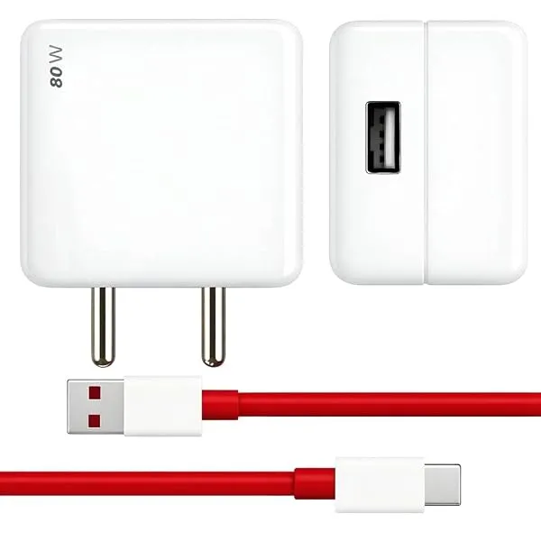 80W USB-A to Type-C Fast Charger & Cable Compatible with Oneplus/Oppo/Xiaomi/Realme/Samsung/Nothing/Poco/Motorola & Other Type C Devices — Linkbiz SmartDeal's