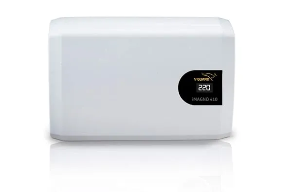 V-Guard iMagno 410 AC Stabilizer for 1.5 ton Inverter AC | Digital Display| ITDS | Energy Efficient Design | 2 Year Warranty | White | Working Range 170-270 VAC — Linkbiz SmartDeal's