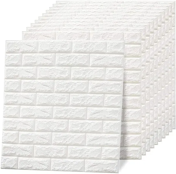 Jayci Mart 3D Brick Wallpaper for Wall | Self Adhesive PE Foam DIY Panel | Peel & Stick Decor for Home, Living, Bedroom & Office (70 x 77 cm, Appx 5.8 Sq Ft) (1, White) — Linkbiz SmartDeal's