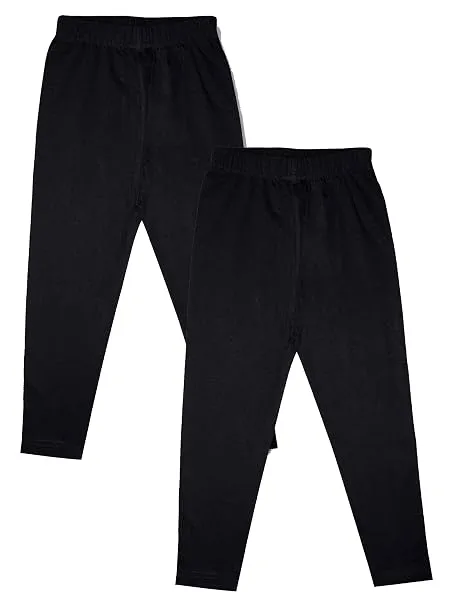 KiddoPanti Girls Solid Ankle Length Leggings | Super Soft & Stretchable Cotton Spandex | Comfortable Fit with Elastic Waistband | Everyday Wear — Linkbiz SmartDeal's