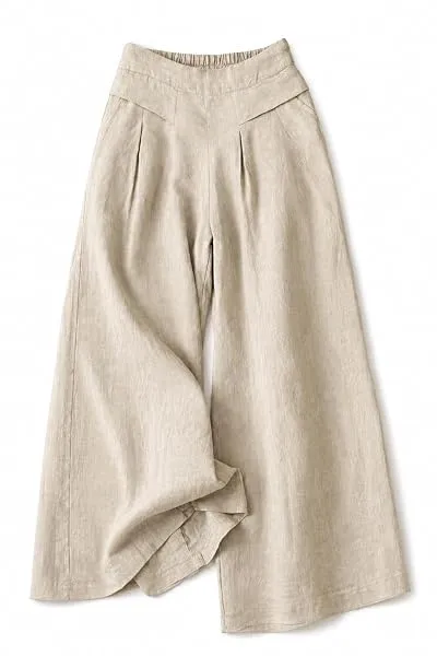 Jawdrobe Women’s Pure Cotton Flare Palazzo Pant | Wide Leg Trouser | Casual Office Wear | Relaxed Fit- Semi-Elastic High Waist — Linkbiz SmartDeal's